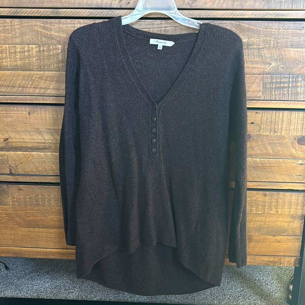 Madewell V-neck waffle knit henley